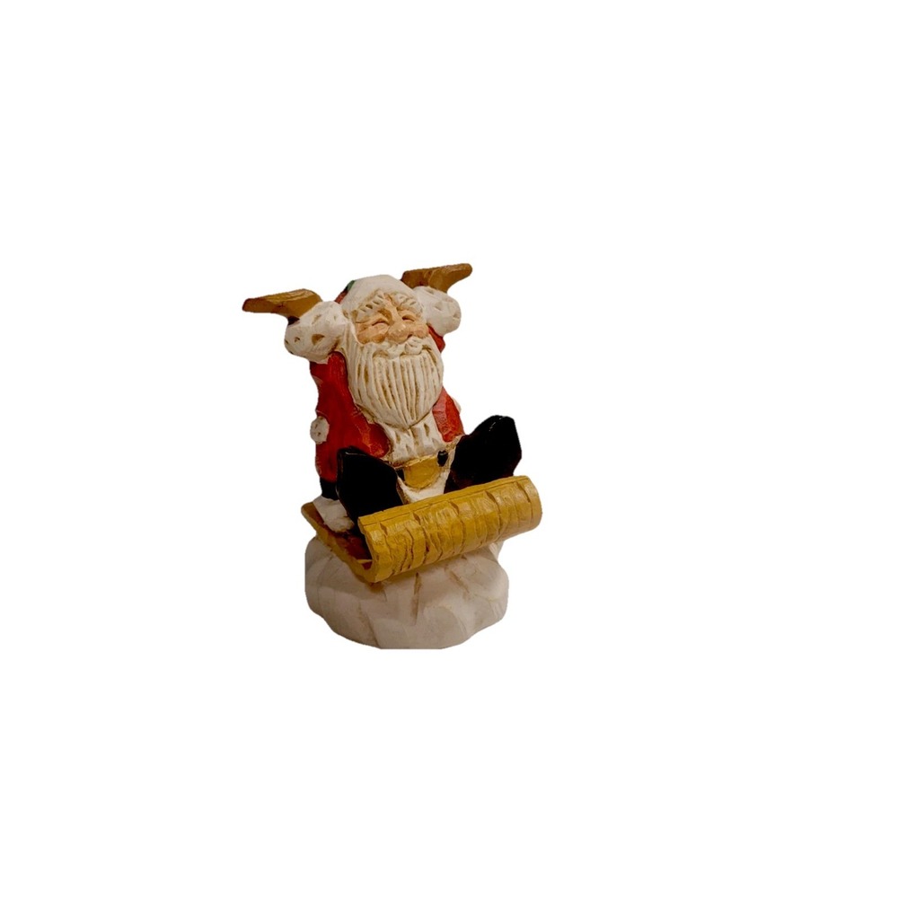 David Frykman Santa Claus on Sled 1995‎ Folk Art Christmas Figurine COLLECTOR